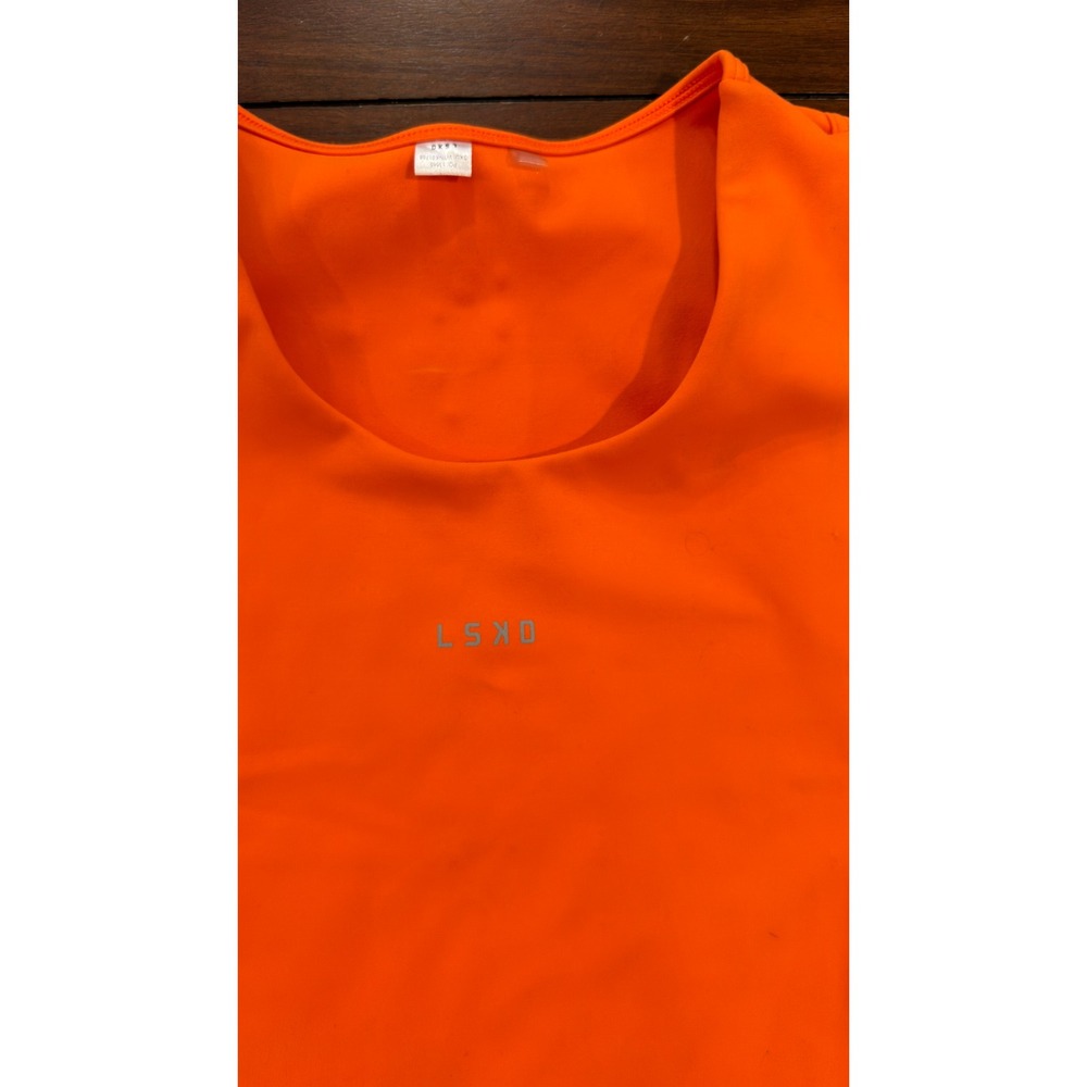 LSKD Womens Orange Activewear Cropped Tank Top WTNK01768 Size Medium - Picture 16 of 16